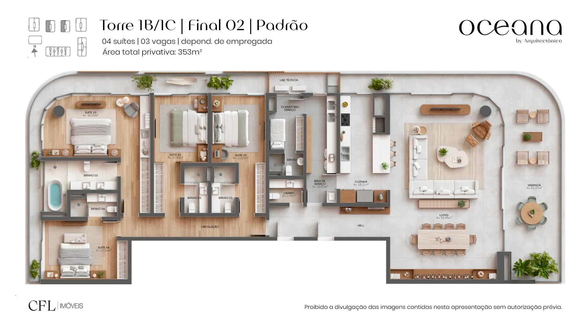 Планировка Torre 1B 1C padrão 02